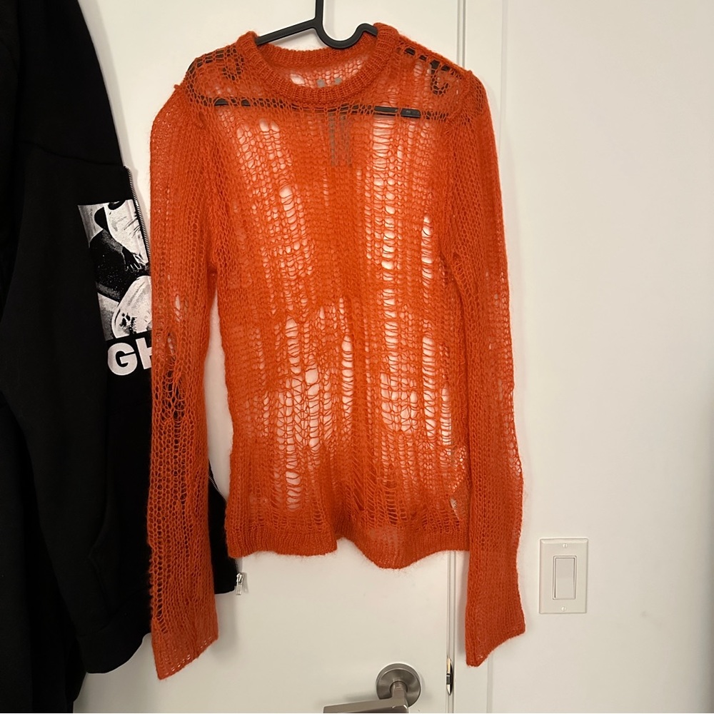 Rick owens distressed knit sweater